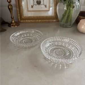 Vintage American Lead Crystal by Fostoria Bowls  5.5" Cut Glass Set of 2